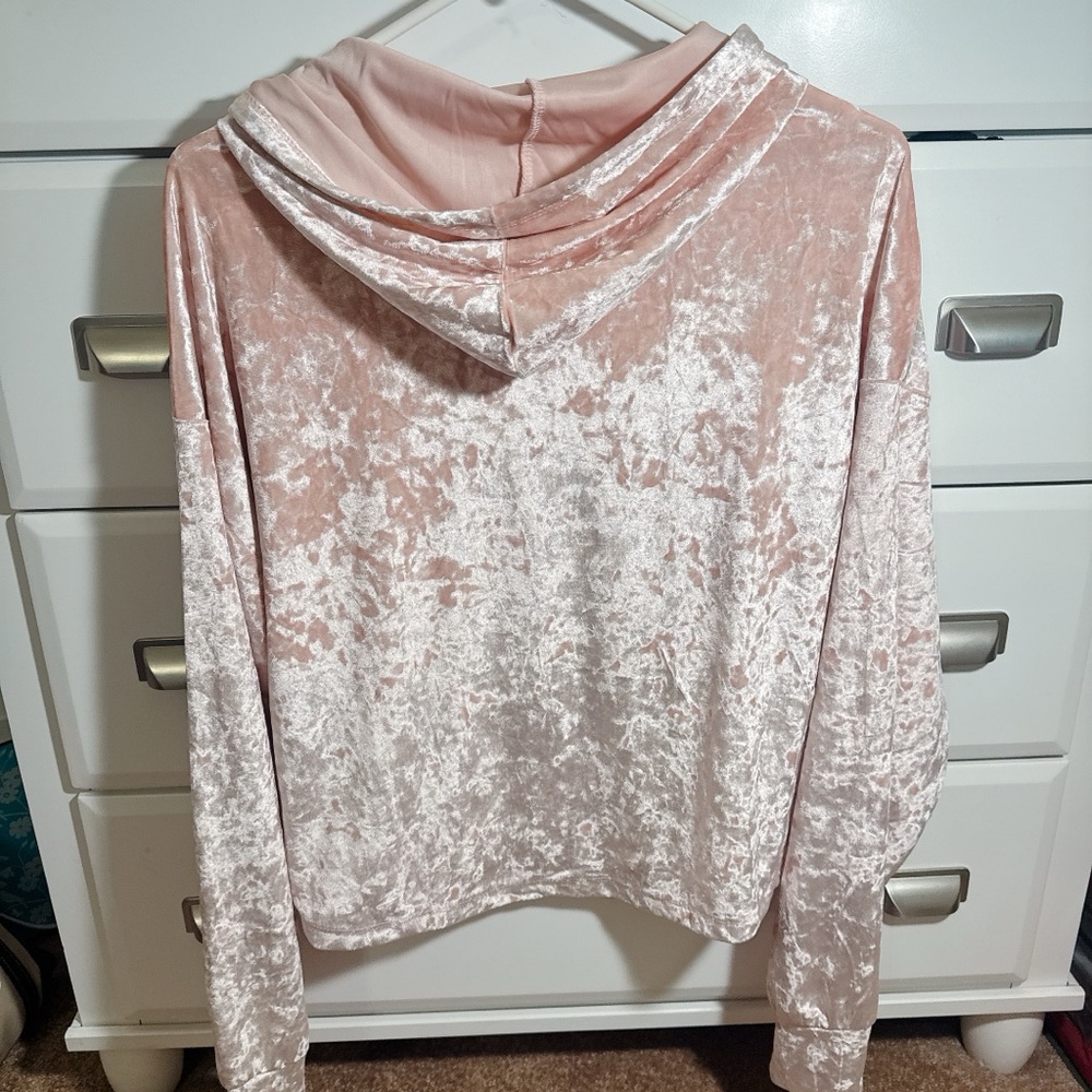 Spyder Blush Velvet Hoodie with Navy Accents - Picture 2 of 2